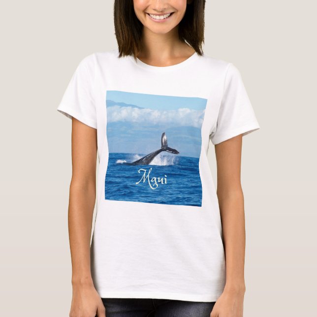 T-shirt Maui Hawaii Ocean Whale Tail (Devant)