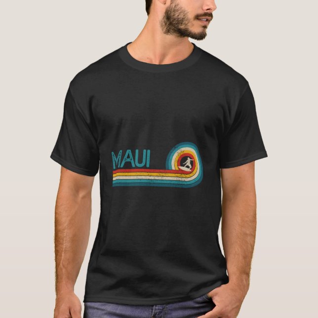 T-shirt Maui Hawaii Surf Plage Surfer Surf (Devant)