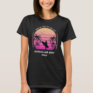 T-shirt Maui Honolua Bay Drop Pull Kick Surf Palms Aloha H