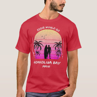 T-shirt Maui Honolua Bay Surf Palms de mer Hawaii Waikiki 