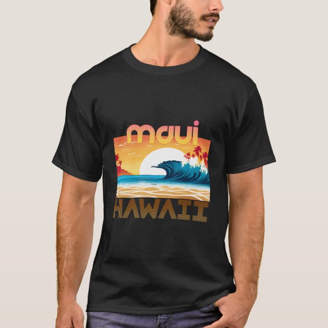 T-shirt Maui Retro Vêtements souvenir Vintage - Maui (Devant)