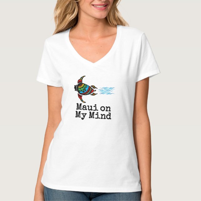 T-shirt Maui sur ma tortue mentale (Devant)