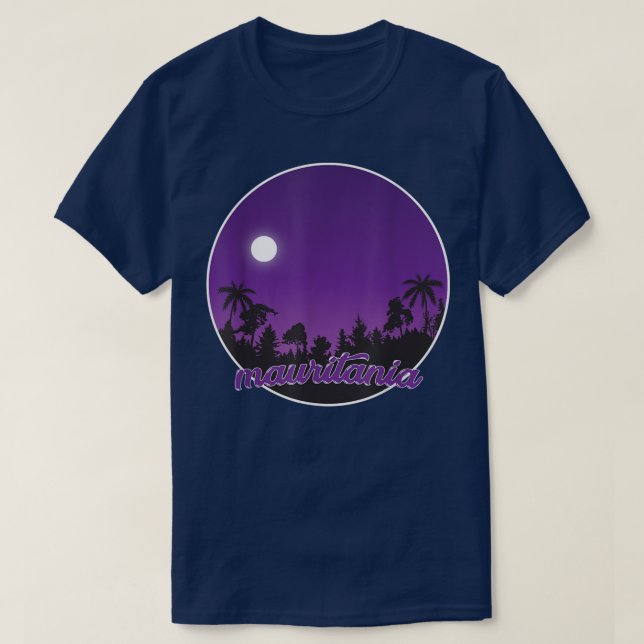T-shirt mauritania By night with Palms  (Design devant)
