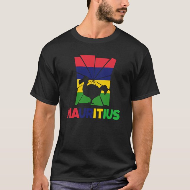 T-shirt Mauritius Mauritian Mauritius Flag Animal Silhouet (Devant)