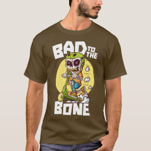 T-shirt Mauvais à Bone mignon Scooter squelette