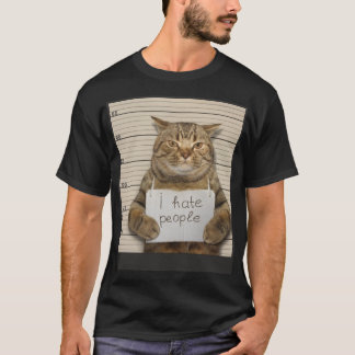 T-shirt Mauvais Chat Je déteste les gens