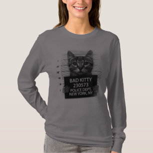 T-shirt Mauvais chat Kitty Photo d'arrestation de police d
