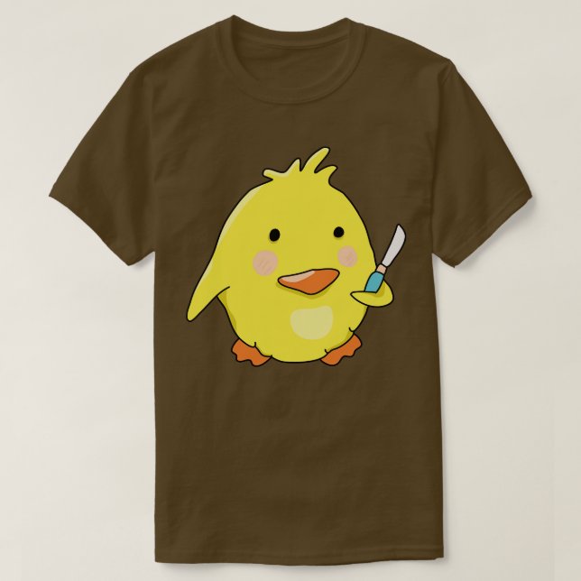 T-shirt Mauvais Chick avec mème de canard couteau (Design devant)
