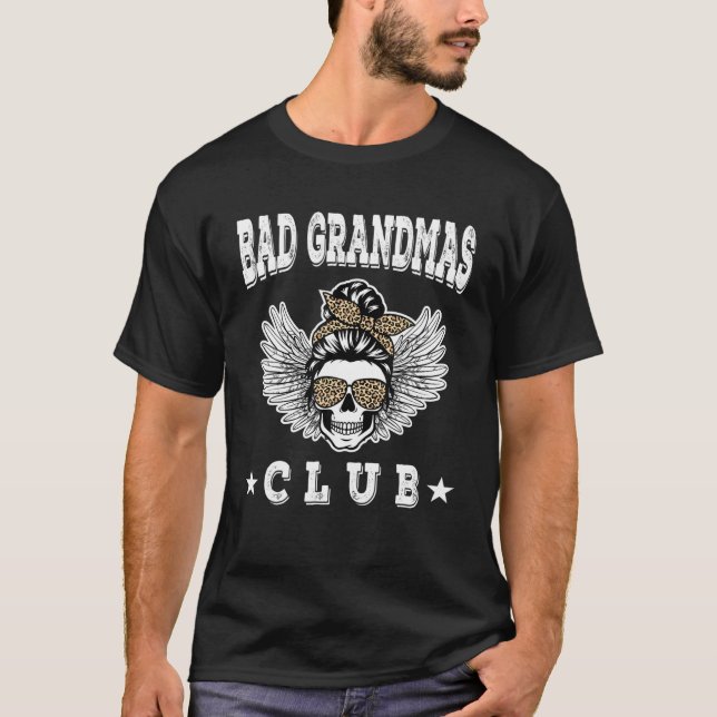 T-shirt Mauvais club de grand-mères Rétro crâne Maman vie (Devant)