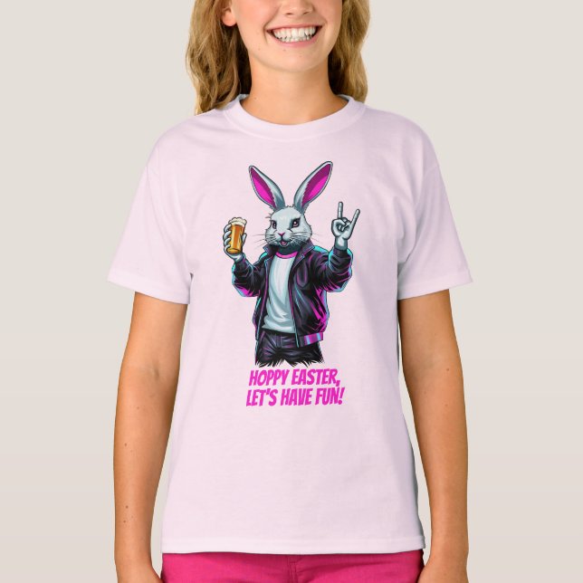 T-shirt Mauvais Lapin De Pâques ! Pâques chanceuses, amuso (Devant)
