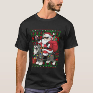 T-shirt Mauvais Noël éclaire Drôle Père Noël équitation Sc