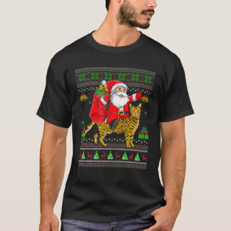 T-shirt Mauvais Noël Funny Père Noël équitation Bengale Ch
