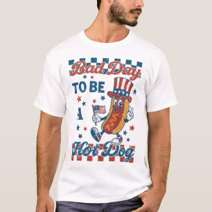 T-shirt Mauvaise Journée Pour Être Un Hot Dog BBQ Grillade