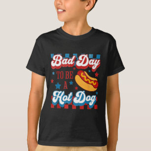 T-shirt Mauvaise Journée Pour Être Un Hot Dog Rétro 4 Juil