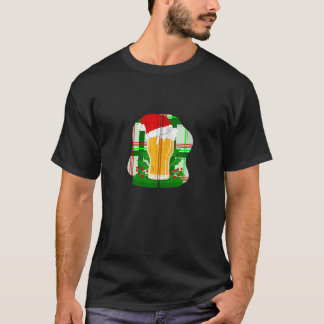 T-shirt mauvaise noël bière santa claus holly plaid drôle
