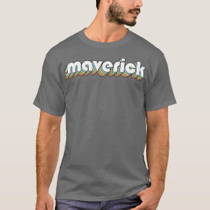 T-shirt Maverick Retro Typographie arc-en-ciel style défra
