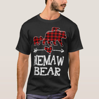 T-shirt Maw Bear Deux Cubs Red Plaid Memaw Christmas Paja