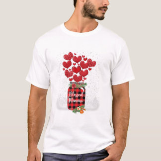 T-shirt Maw coeur rouge plaid Happy
