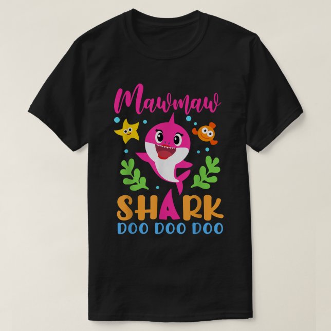 T-shirt Mawmaw Shark Mawmaw Shark Lover Famille Mères Da (Design devant)