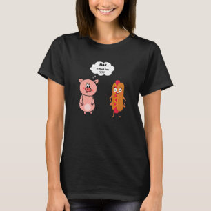 T-shirt Max Est Que Vous Cochon Chien Chaud Gag Foin