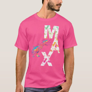 T-shirt Max - Nom Cool Garçons Avec Dinosaures Colorés