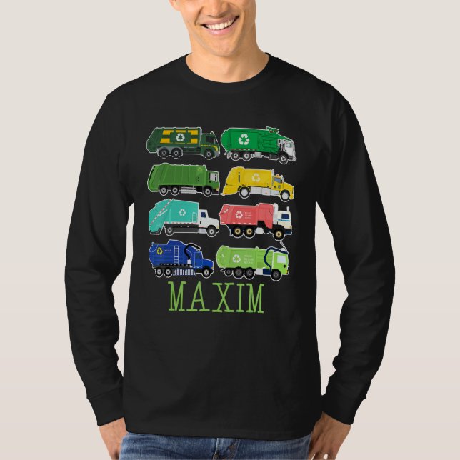 T-shirt Maxim Trash Truck For Kids Collector Ecologist Gar (Devant)