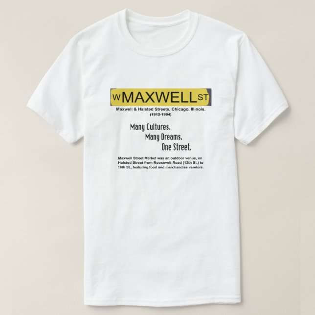 T-shirt Maxwell Street Market, Chicago, Illinois (Design devant)