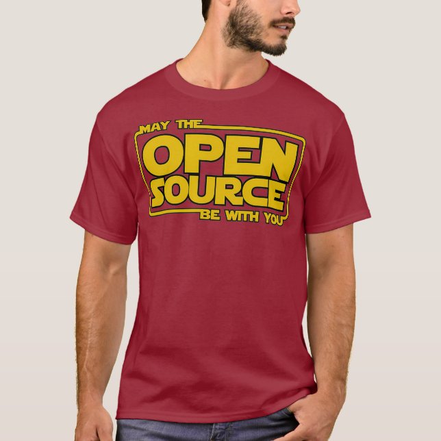 T-shirt May Open Source programmation drôle devinets linux (Devant)