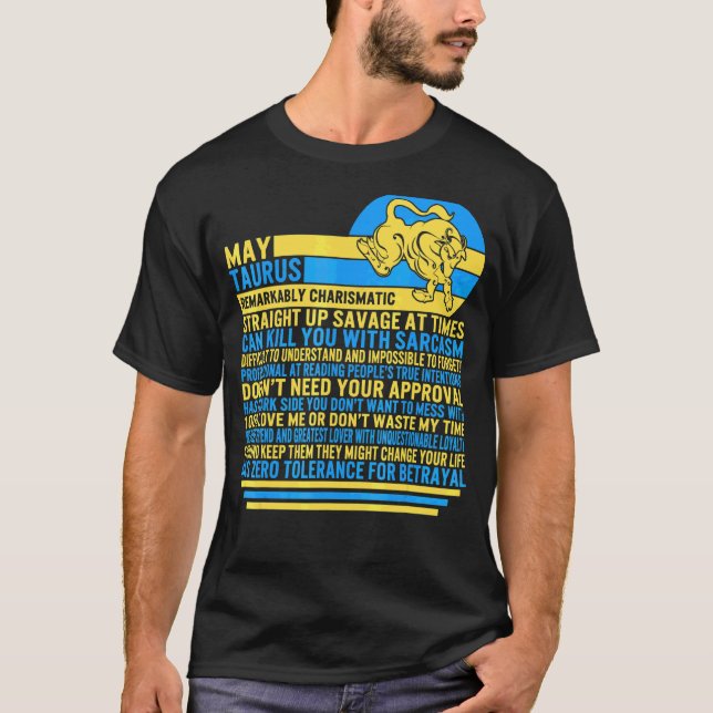 T-shirt May Taurus Faits Zodiac Signal Tournesol Astrologi (Devant)