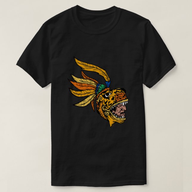T-shirt Mayan Aztec Jaguar Guerrier Inca Civilisation Cult (Design devant)