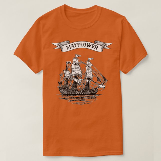 T-shirt Mayflower Ship 400e anniversaire 1620 2020 Rétro (Design devant)