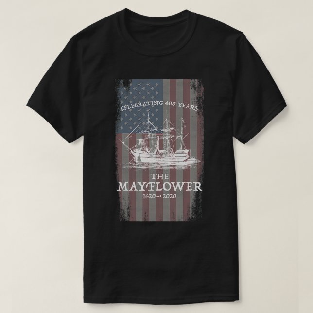T-shirt Mayflower Voyage 400 Anniversaire 16202020 US (Design devant)