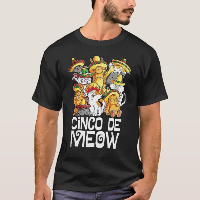 T-shirt Mayo Cat Sombrero Mexicain Taco Cinco De Mayo Cinc (Devant)