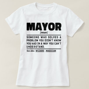 T-shirt Mayor Noun Définition Drôle Homme politique Travai