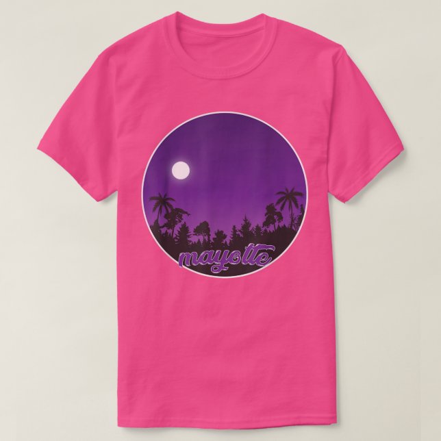 T-shirt mayotte De nuit avec Palms (Design devant)