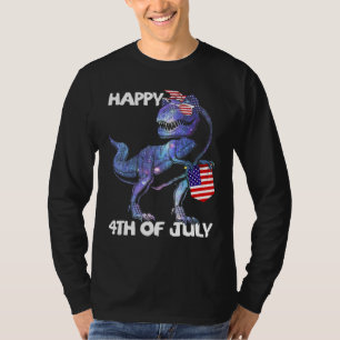T-shirt Mb35 Joyeux 4 Juillet T-Rex Dinosaur bébé bébé Bo