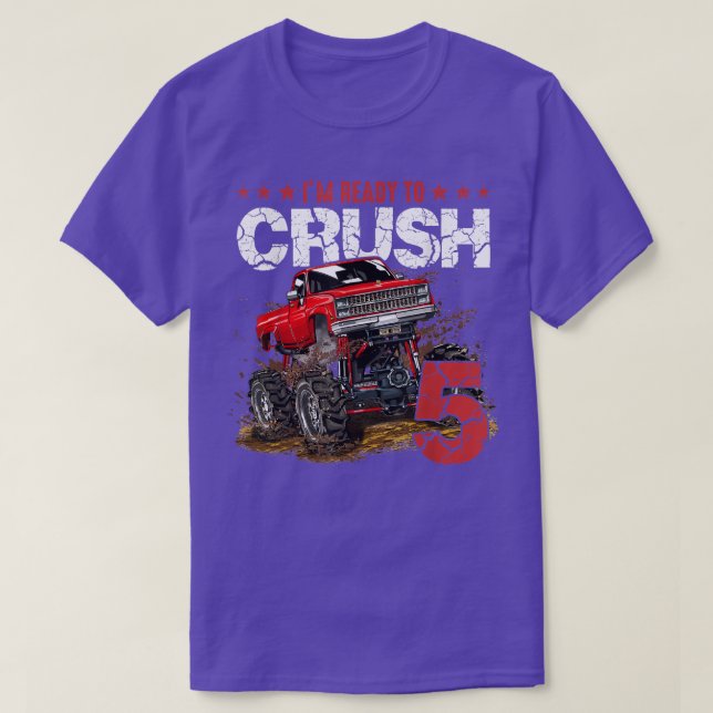 T-shirt mb 5th Birthday Je suis prêt Crush Monster Truck B (Design devant)
