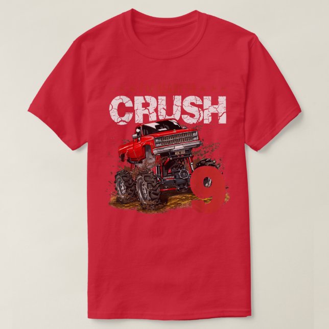 T-shirt mb 9th Birthday Je suis prêt Crush Monster Truck B (Design devant)