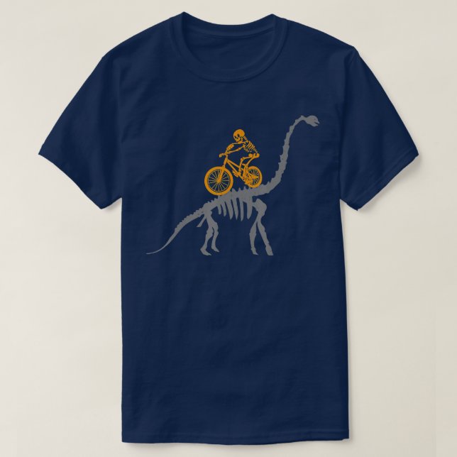 T-shirt MB DINOSAUR SKELEON Dino Mountain Bike BMX Bicycle (Design devant)
