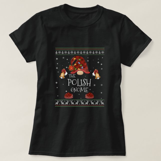 T-shirt mb Polonaise Gnomo Buffalo Plaid Christmas Light l (Design devant)