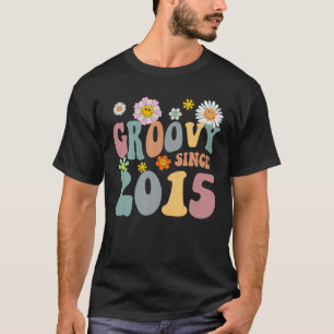 T-shirt Mb Super Depuis 2015 Fleur Hippie Rétro 7E Naissan