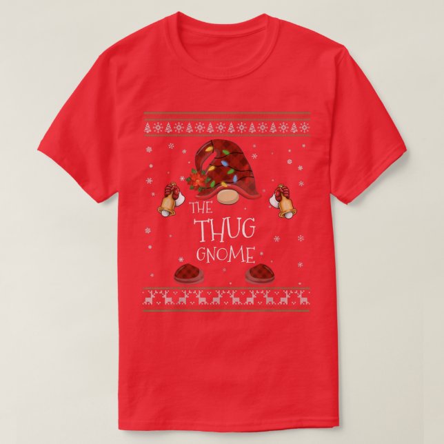 T-shirt mb Thug Gnome carreau de Buffalo lumière de Noël l (Design devant)