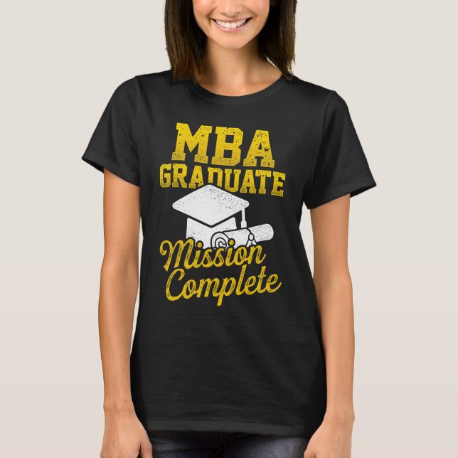 T-shirt MBA Student Study Cap Business Degree Graduation (Devant)