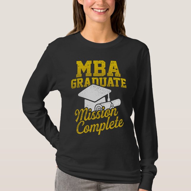 T-shirt MBA Student Study Cap Business Degree Graduation (Devant)