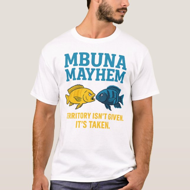 T-shirt Mbuna Mayhem - Lake Malawi Cichlid Fight Club (Devant)