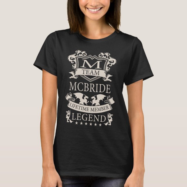 T-shirt MCBRIDE Nom, MCBRIDE nom de famille crête (Devant)