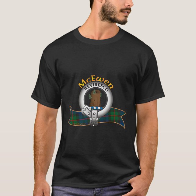 T-shirt Mcewen Clan Tan Crest Moto (Devant)