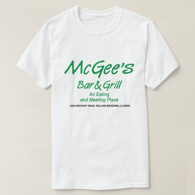 T-shirt McGee's Bar & Grill, Rolling Meadows, Illinois (Design devant)
