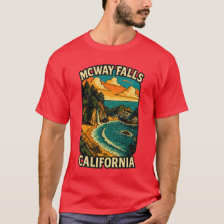 T-shirt McWay Falls Big Sur California Coastal Waterfall