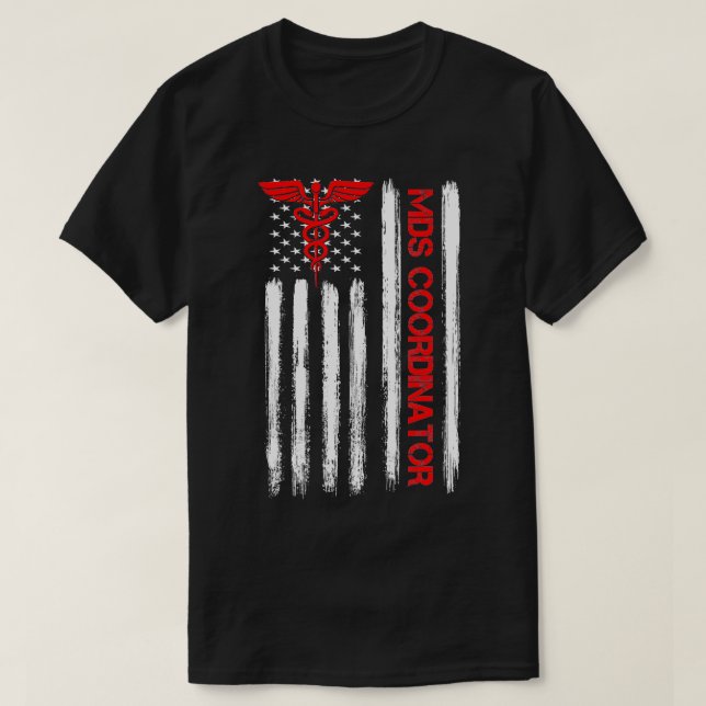 T-shirt Mds Coordinator Nurse American Flag RN Registered (Design devant)
